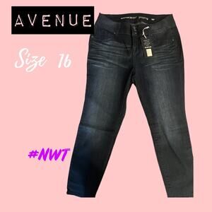 Avenue Dark Wash Jeans - Size 16